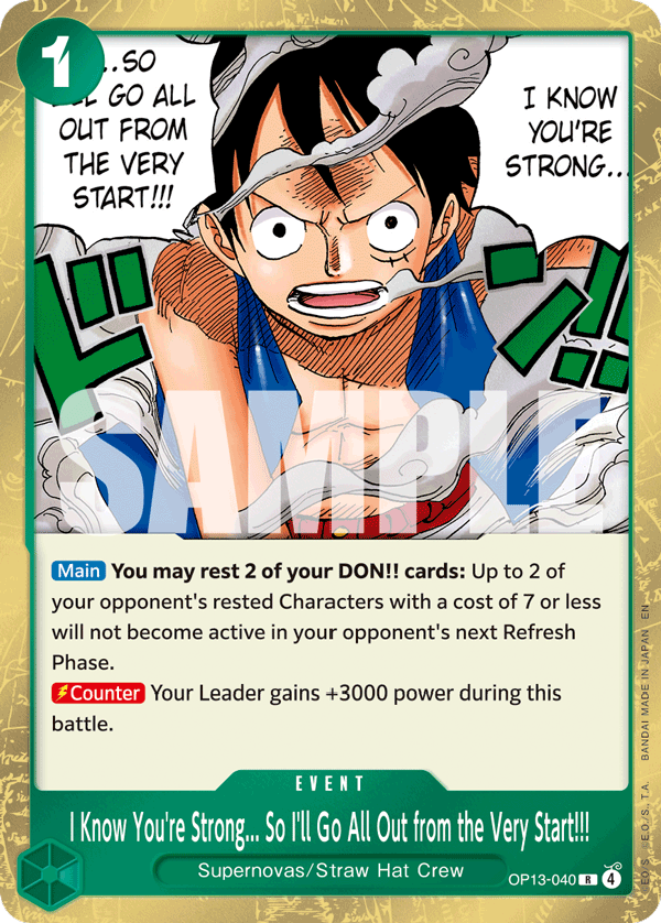 I Know You're Strong... So I'll Go All Out from the Very Start!!! – OP13-040 | One Piece TCG