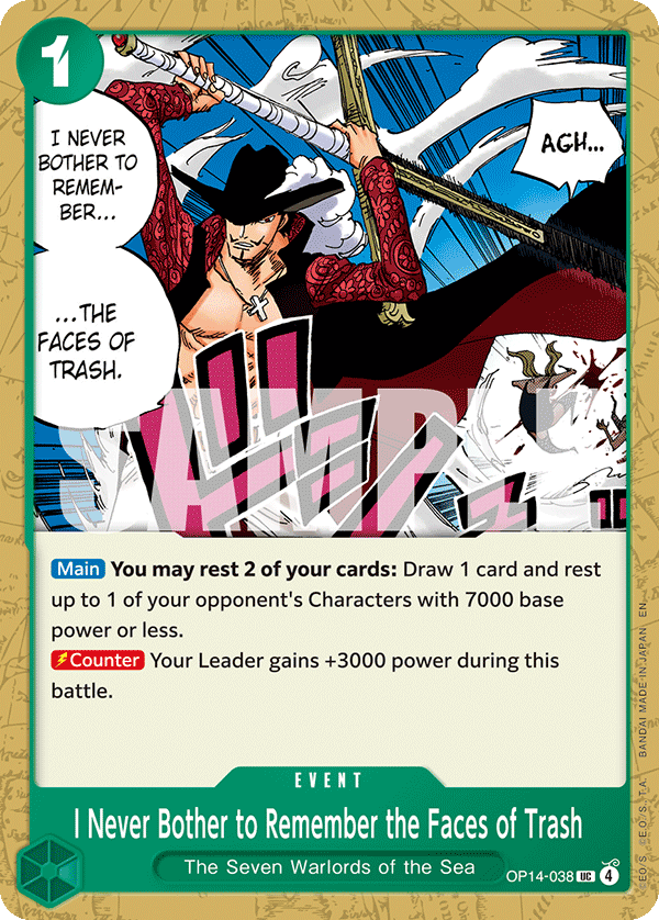 I Never Bother to Remember the Faces of Trash – OP14-038 | One Piece TCG